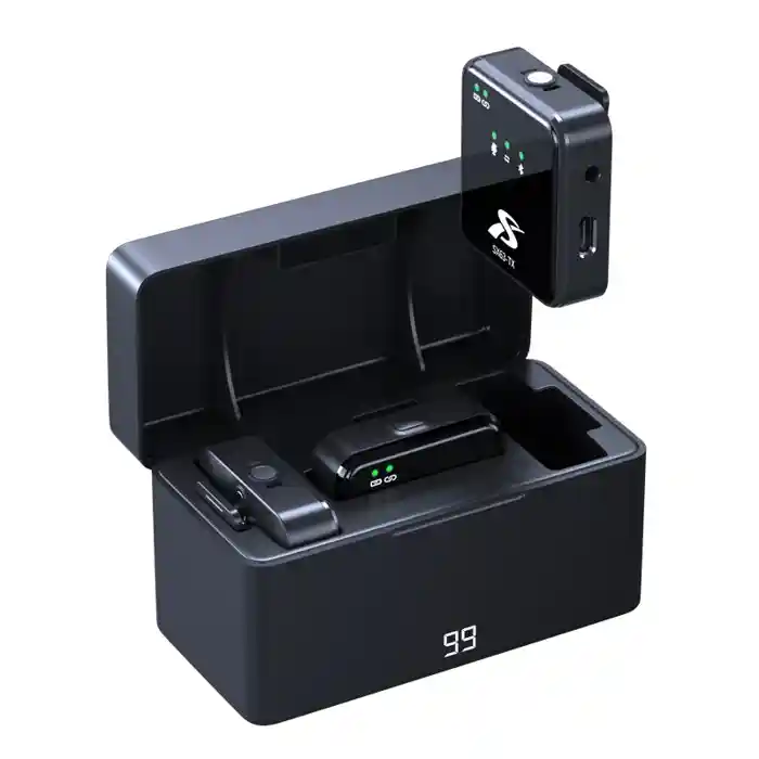 SX63 Collar Wireless Mic Portable Live Streaming Lavalier Mini Lapel Microphone With Charging Case For Mobile Cell Phone Iphone